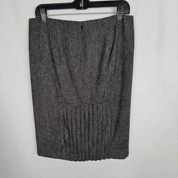 NWT EXPRESS DESIGN STUDIO Wool Skirt DARK GRAY size 8 Preppy Chic Pleated Retro - Picture 7 of 9